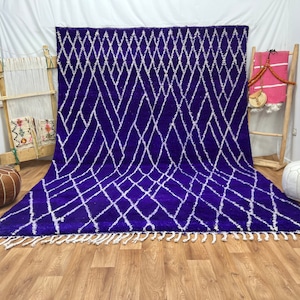 Colorful Moroccan Beni Ourain Rug: Hand-Knotted Wool Carpet