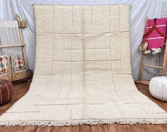 Beni ourain rug- Authentic Moroccan Rug- Custom Beni Ourain rug- Beni Rug- Large Moroccan Rug- White Rug- Custom rug
