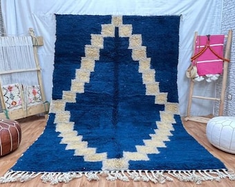 Moroccan Blue rug - Beni ourain rug - Custom rug - Handmade rug - Moroccan area rug - Handmade rug - custom moroccan rug - Wool rug