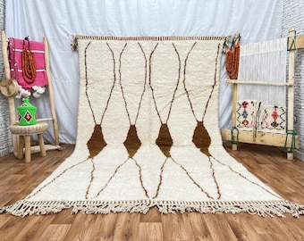 Handwoven Moroccan Shag Rug: Berber Style Beni Ourain Rug