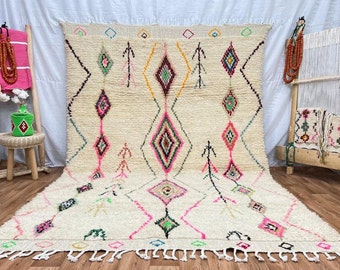 Custom Fabulous Boujad Rug, Authentic Moroccan Rug, Azilal rug, Abstract Multicolored Carpet, Handmade Moroccan Rug, Bohemian rug