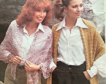 Vintage Crochet Pattern - Two 1970s Shawls - PDF Instant Download - Retro Style Scarf