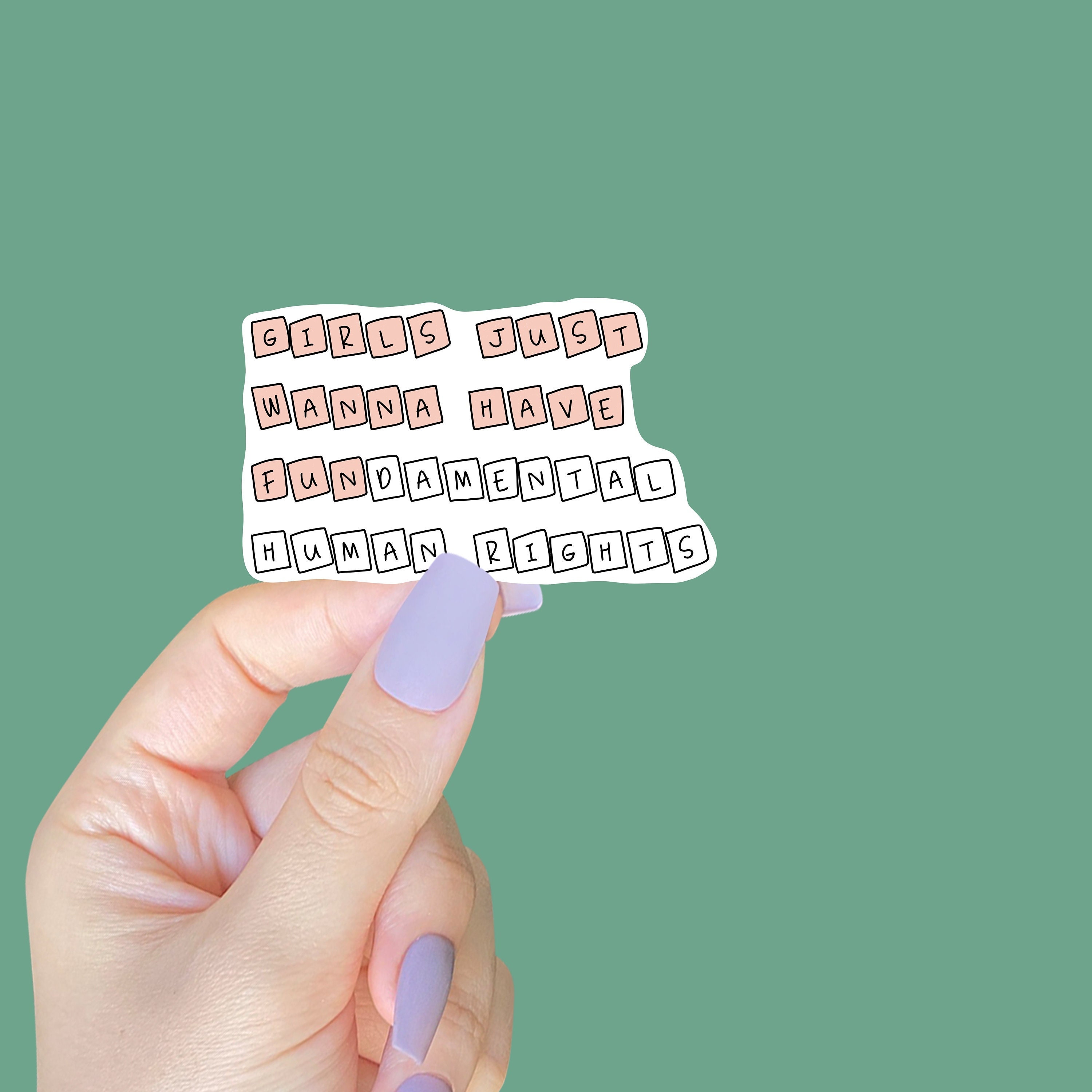 Fundamental Rights Sticker Feminist Stickers Feminist Sticker - Girls Just Wanna Have Fundamental ...