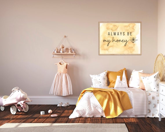 Always Be My Honey Bee, Nursery Print, Boho, Watercolor Original