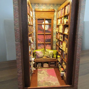Booknook,Moonlight Booknook,Library,Handmade,Gift, Sale,Housewarming,Home Decor, Magic,diorama,sale,bookshelfinsert,valentines day,christmas