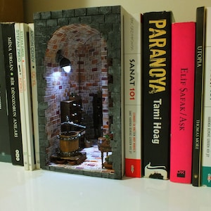 Wine cellar booknook, Book shelf insert, Booknook, Book nook,bookend,handmade