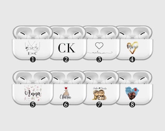 Swanna Custom Heart Themes Airpod Pro 2 Case for Couples Personalized Gifts for Him and Her