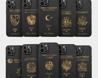 Personalized Phone Case Passport Design Cover for iPhone 14 Pro, 13, 12, 11, XR, 7, 8, Samsung S23, S22, S21FE Unique Gift for Halloween