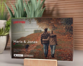 Personalisiertes Netflix-Filmplakat für Paare auf Acryglas Euer film/serien-Cover Wie Bei Netflix (Holzständer im Lieferumfang enthalten)