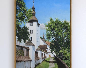 Špania Dolina, Slovakia, original oil painting on canvas, landscape painting original, canvas painting, art, landscape art, wall art