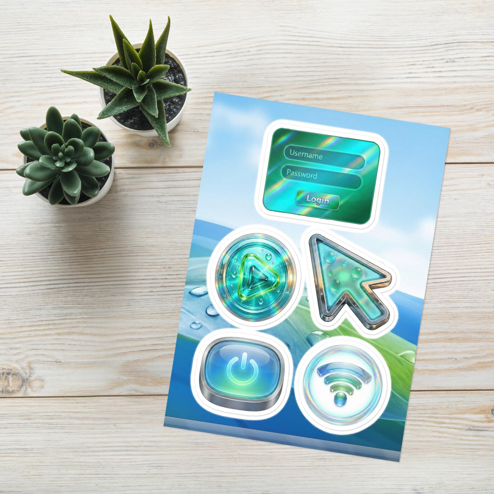 Frutiger Aero Sticker Pack #2 – 5 Skeumorphic Vinyl Stickers - Etsy