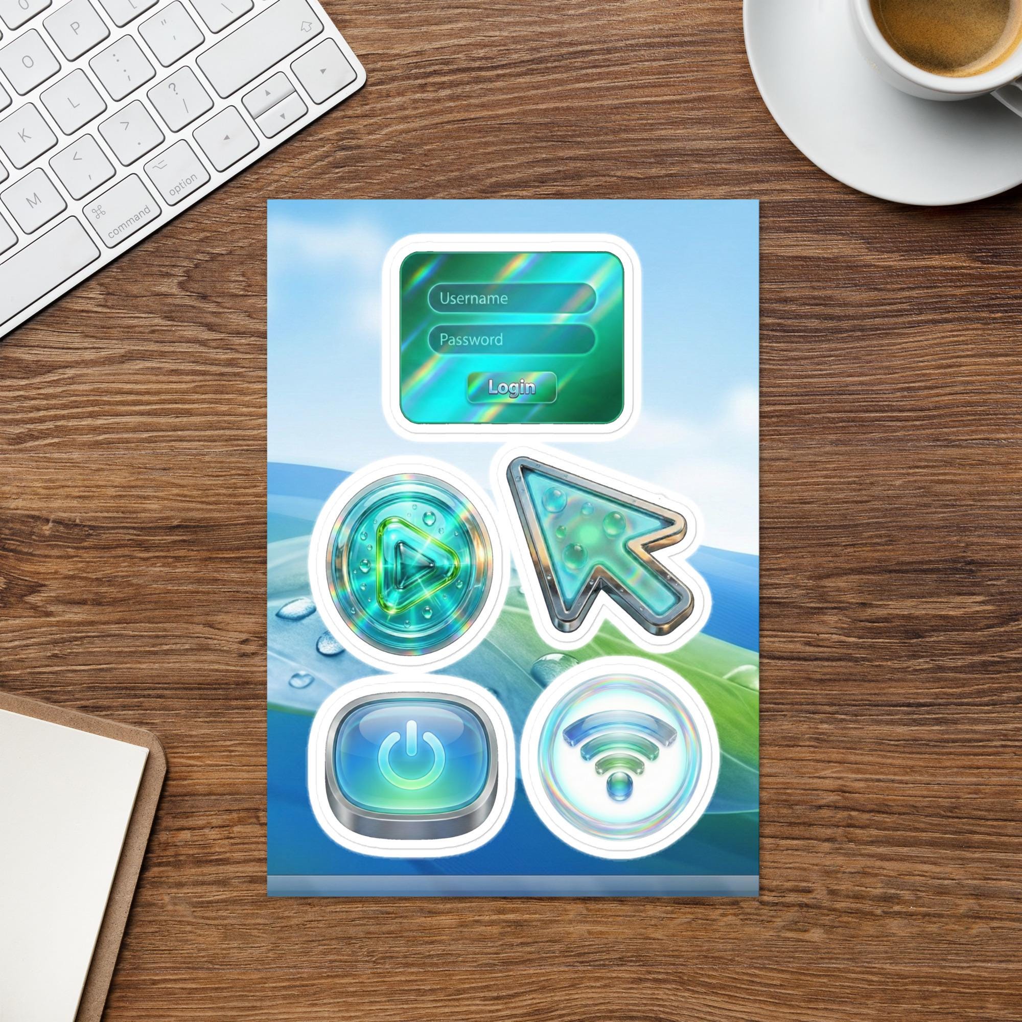 Frutiger Aero Sticker Pack #2 – 5 Skeumorphic Vinyl Stickers - Etsy