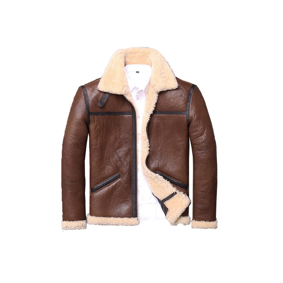 Men Bomber Shearling Jacket Genuine Sheepskin Winter Warm - Etsy UK