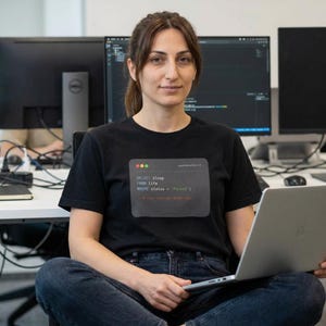 Sleepless / Black T- Shirt / Tech / Funny / SQL / Coding / Tech / Corporate outfit / Teams / Sarcastic
