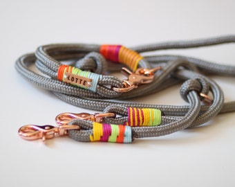 Set "kunterbunt" made of leash and collar | Dog collar | Tauleine | Dog leash | individual