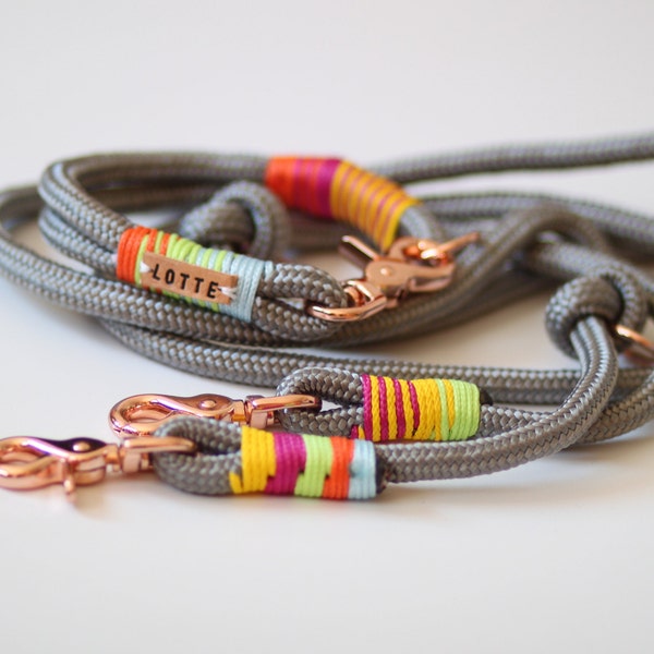 Set "kunterbunt" made of leash and collar | Dog collar | Tauleine | Dog leash | individual