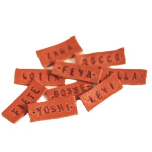 Individual leather name tag