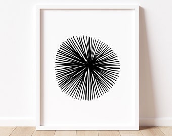 Sunburst, Mid Century Modern, minimalistisches Kunstwerk, Sonnenschein, Strand Dekor, Meer Kunst, digitaler Download, Druck, Kinderzimmer, JPG, Instant Download