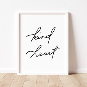 Kind Heart, Kid&#39;s Room Decor, Girl&#39;s Room, Boy&#39;s Room, Baby Room, Nursery Decor, Wall Art, Instant Download, Digital Download, Print, JPG