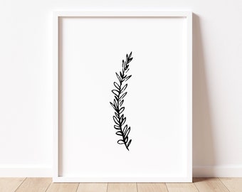 Lavendel, Rosmarin, Küche Wandkunst, Blumeneingang druckbar, Mädchenzimmer, Babyzimmer Dekor, Kinderzimmer, minimalistisch, Instant Download, JPG