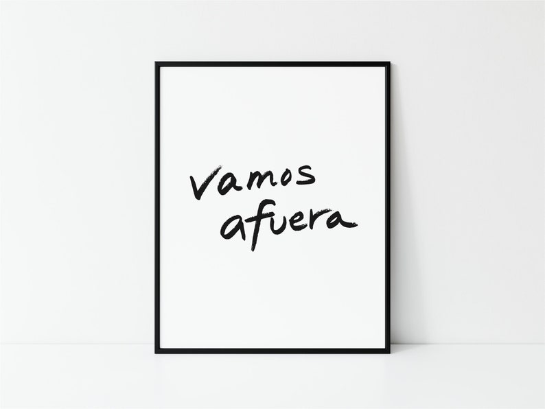 Vamos Afuera, Spanish Saying, Let's Go Outside, Adventure, Travel, Minimalist Artwork, Children Room, Nursery, Digital Download, Print, JPG image 2