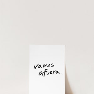 Vamos Afuera, Spanish Saying, Let's Go Outside, Adventure, Travel, Minimalist Artwork, Children Room, Nursery, Digital Download, Print, JPG image 3