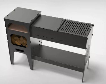 PizZa oven Firepit Grill BBQ Charcoal Mangal with stove baking