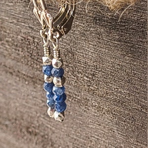 Sapphire Gemstone Earrings, Blue Sapphire Earrings, Dainty Minimalist Earrings, September Birthstone