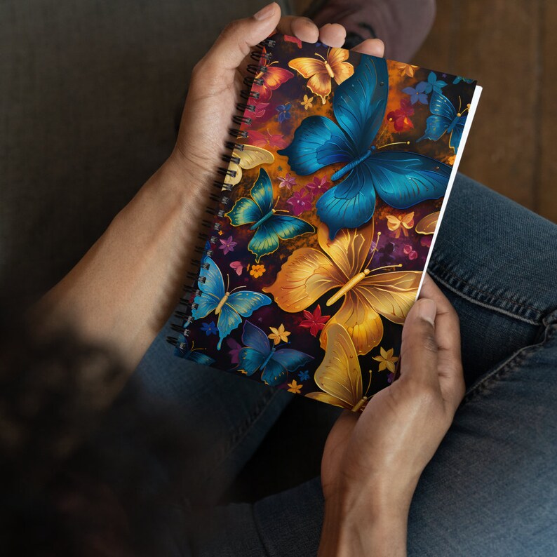 Butterfly Spiral Notebook Etsy