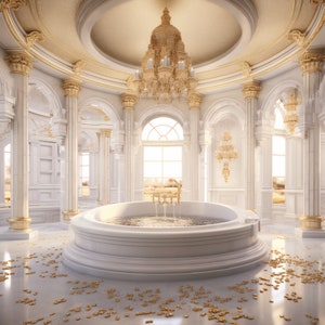 Gold and White Royal Tub Background for Photography