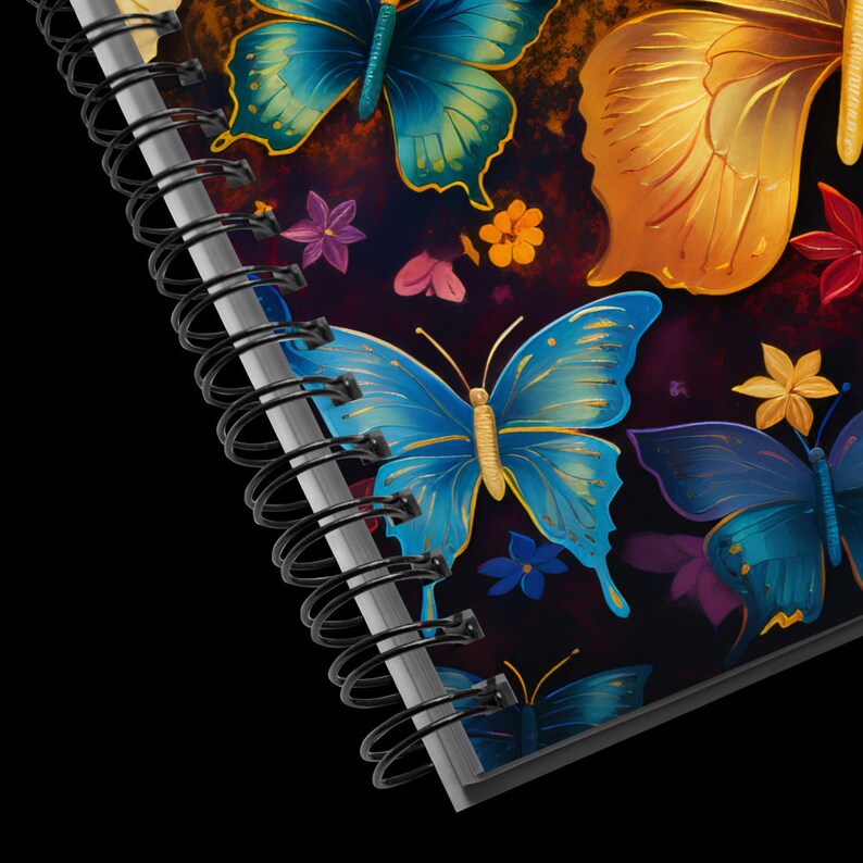 Butterfly Spiral Notebook Etsy