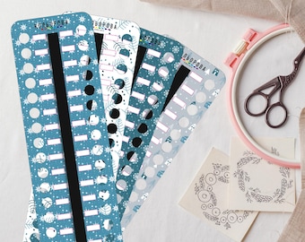 Organizador de hilo dental de 30 agujeros con tira magnética, soporte para hilo de invierno KOLOROVA (4 piezas)