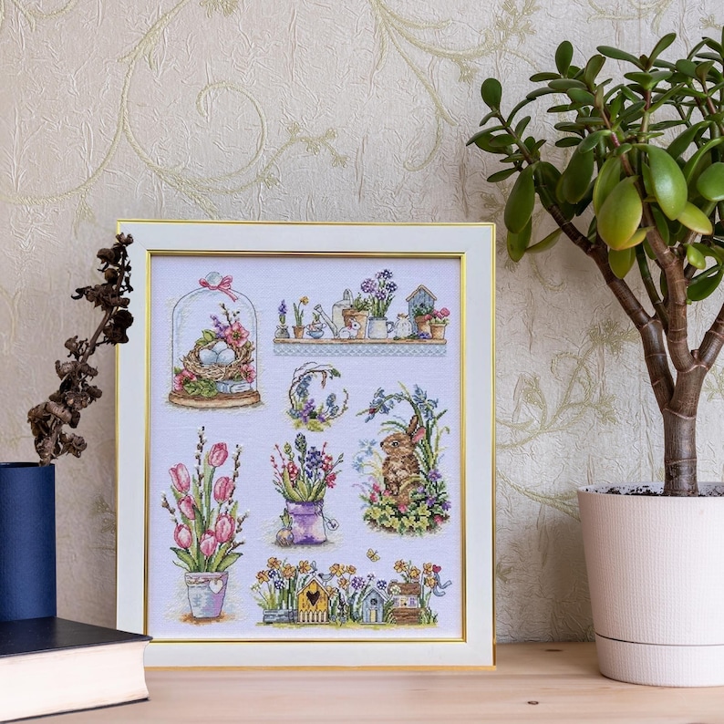 Borduurpakket | Kolibrie Handwerken met Bloemenpatroon Borduurpakket | Kolibrie Handwerken met Bloemenpatroon