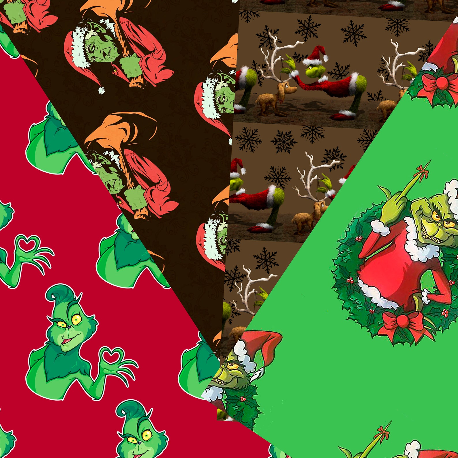 Grinch Seamless Paper Seamless File Grinch Paper Crinch | Etsy