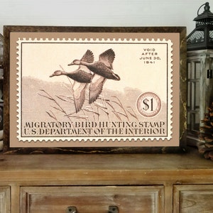 Duck Hunting Art, 1940 Duck Stamp Poster Print, 18x12