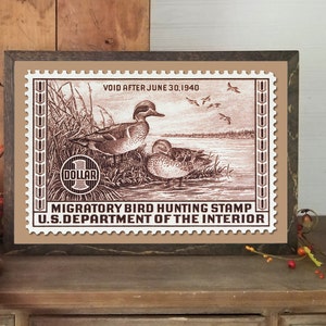 Duck Hunting Art, 1939 Duck Stamp Poster Print, 18x12