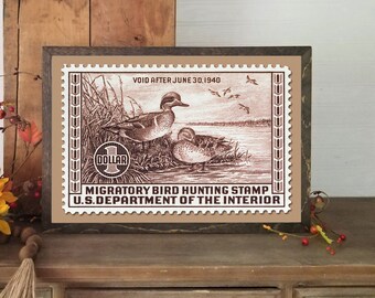 Duck Hunting Art, 1939 Duck Stamp Poster Print, 18x12