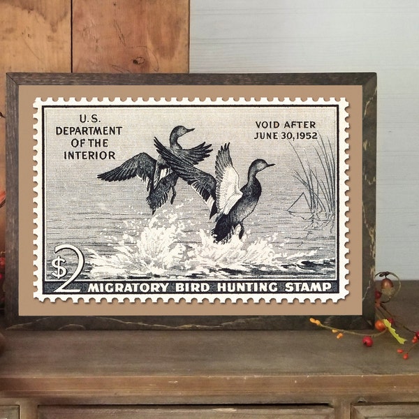 Duck Hunting Art, 1951 Duck Stamp Poster Print, 18x12