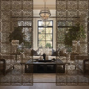 Hanging Wall Divider, Room Dividers, Suspended Separating Screen, Wooden Panels Divider, Modular Wall Partition, Privacy screen indoor
