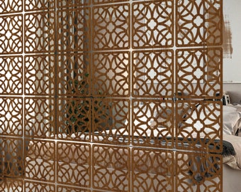 Wooden divider panels, Room divider, Hanging partition for restaurans, Privacy screen for office, Modular decorative wall, Separating wall