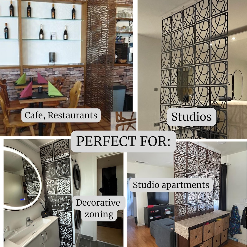 Suspended Room Divider for Privacy in Apartment, Wooden Decorative ...