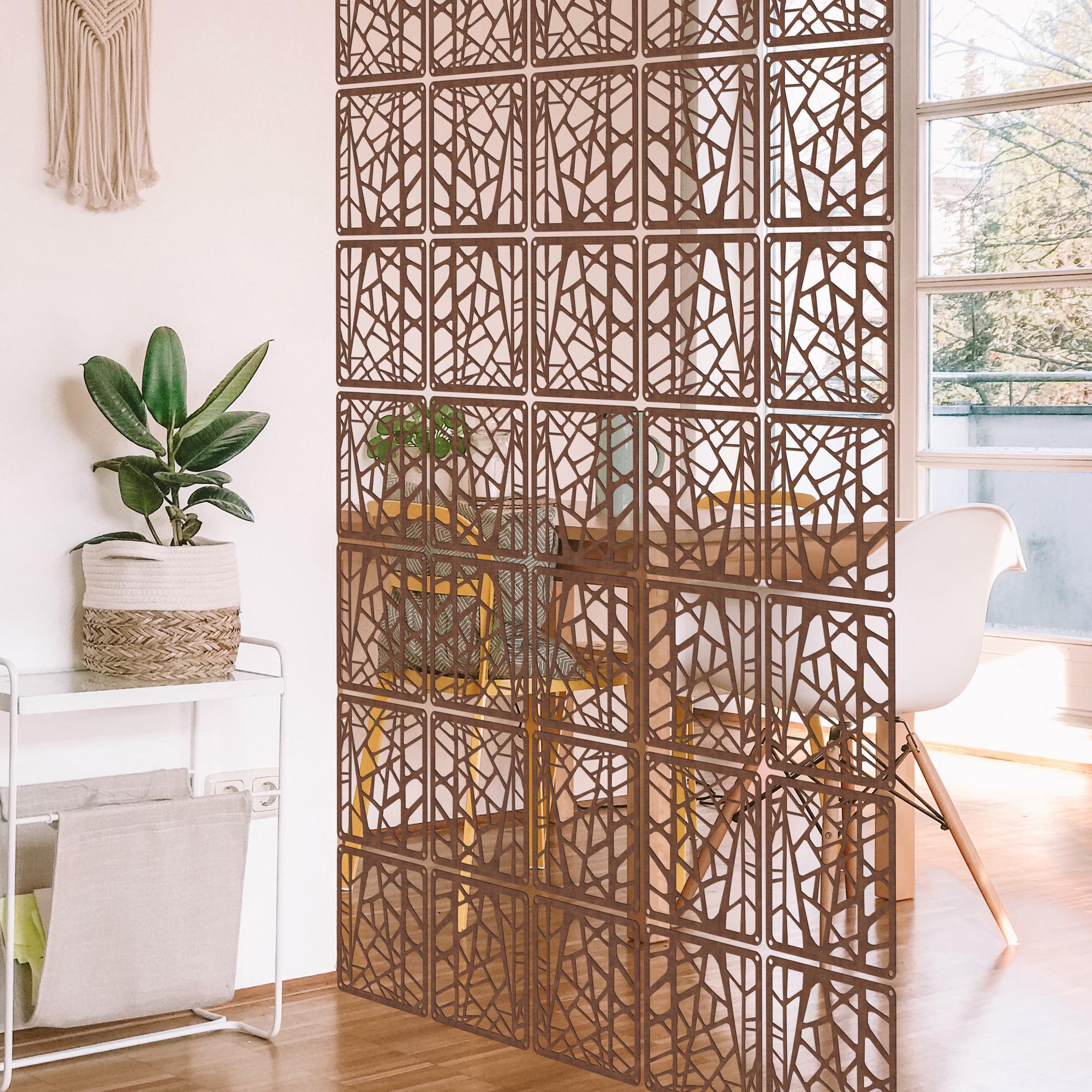 Wooden Room Divider - Decorative Privacy Screen - Modular Panels Wall ...