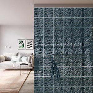 Hanging Screen Divider, Panel Room Divider, Wooden Room Partition, Privacy screen indoor, Wall Partition, Panel tiles Wall Divider, Paravent