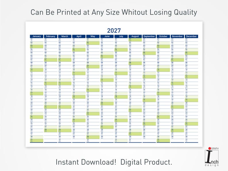 2027 Printable Wall Planner with Minimalist Design, Large Wall Calendar for Office and School image 10