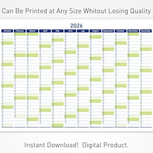 2026 Printable Wall Planner with Minimalist Design, Large Wall Calendar for Office and School image 10