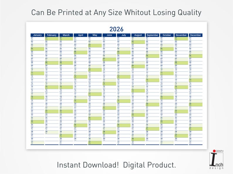 2026 Printable Wall Planner with Minimalist Design, Large Wall Calendar for Office and School image 10