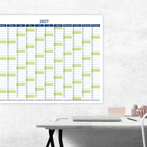 2027 Printable Wall Planner with Minimalist Design, Large Wall Calendar for Office and School image 6