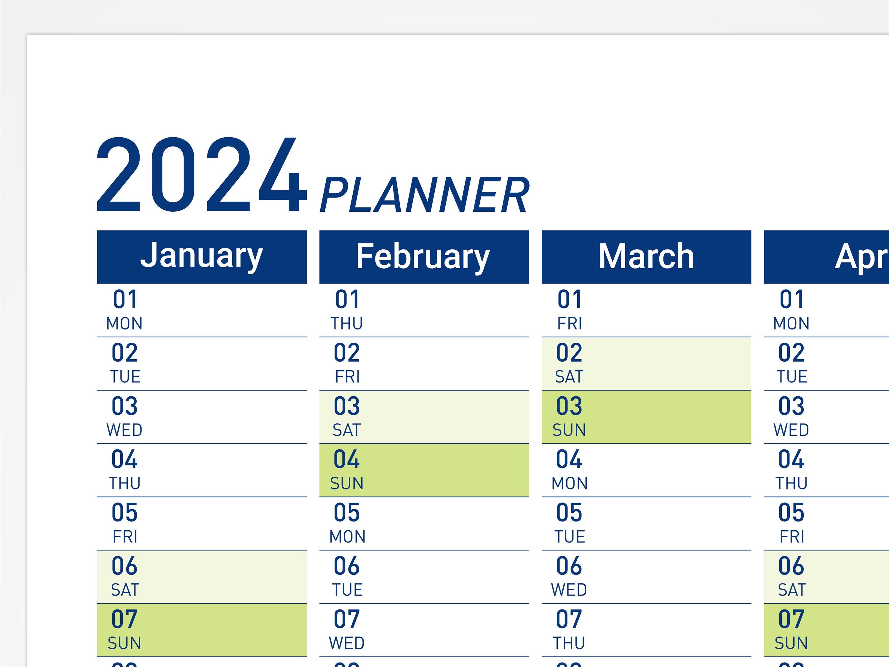 1pc Feuille De Planificateur De Calendrier 2024 Calendrier Mural Suspendu  Annuel Programme Quotidien Liste De Choses À Faire Planificateur Annuel