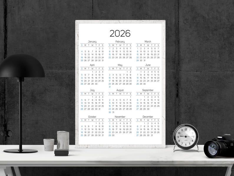 2026 Printable Calendar | Minimalist Calendar | One Page Calendar for Wall image 3