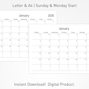 2026 Printable Desk Calendar | Minimalist Calendar | Monthly Planner | Student Organizer image 6
